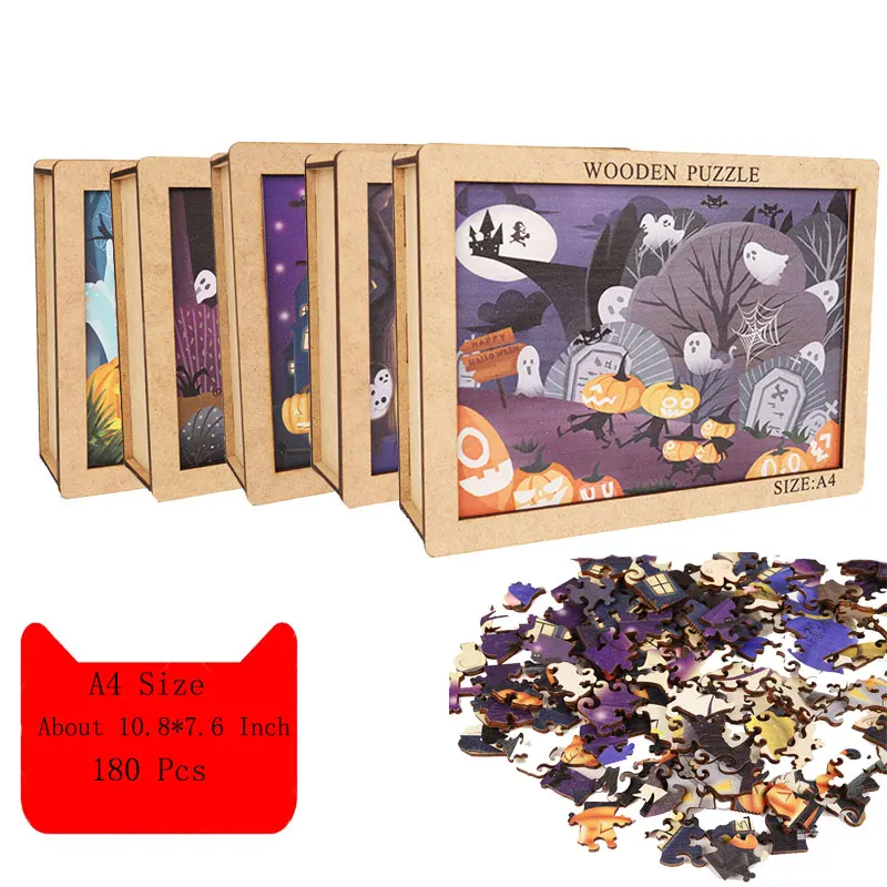 

Wooden Jigsaw Puzzle For Adults Large Christmas Educational Intellectual Decompressing DIY Puzzle Game Toys Personalized Gift