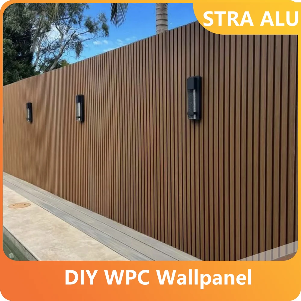 Outdoor WPC Wall Panel 24x48 Inch UV Resistant & IP68 Waterproof, Fireproof Exterior Cladding for Facade/Balcony, Snap Lock Syst