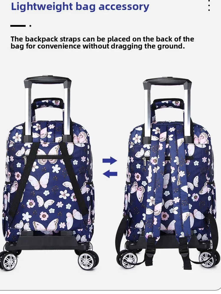 

Travel Bag with Handle Carrng Strap Lage Wheel Bag Universal Wheel Boarding Bag Bapa Folding PVC Handbag for Travel