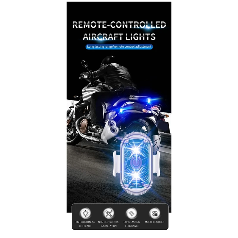 Luces estroboscópicas LED inalámbricas para Dron, luces nocturnas anticolisión con Control remoto, 8 colores, carga USB, 4 piezas