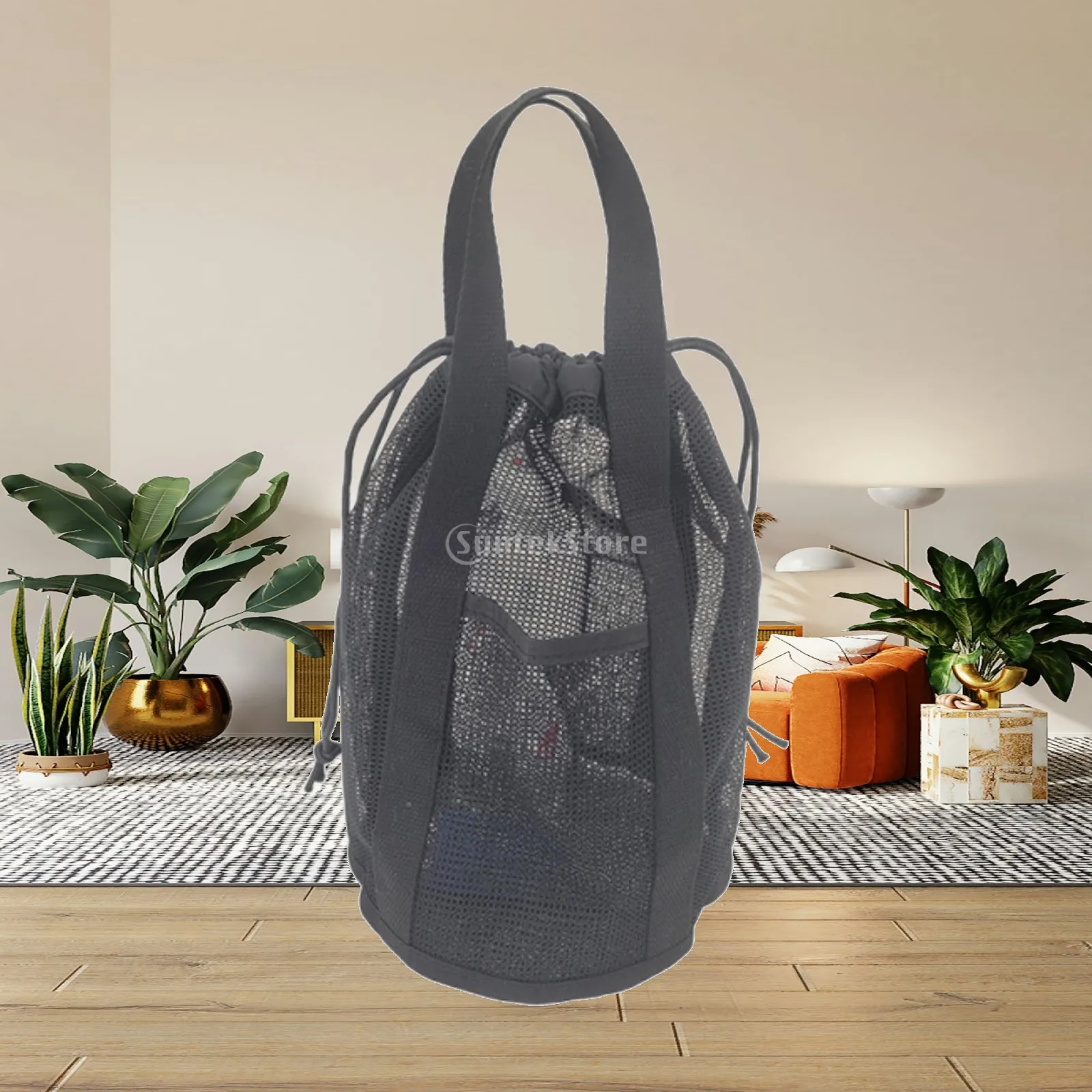 Portable Mesh Shower Bag Quick Dry Nylon Toiletry Tote with Hanging Drawstring Large Capacity for Gym Beach Travel Women