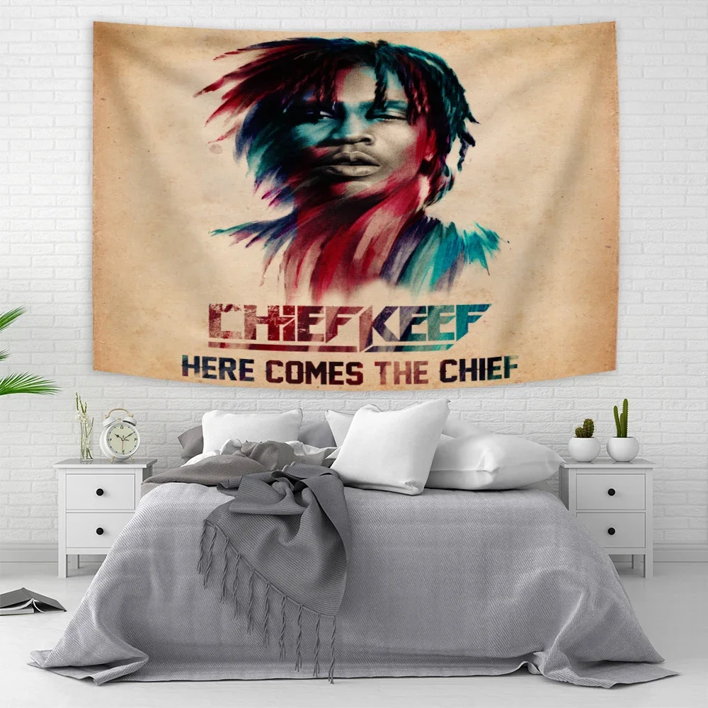 American flag Chief Keef In The Garden Of Eden Wall Hanging Tapestry Hippie HipPop Rapper Tapestries room decor aesthetic