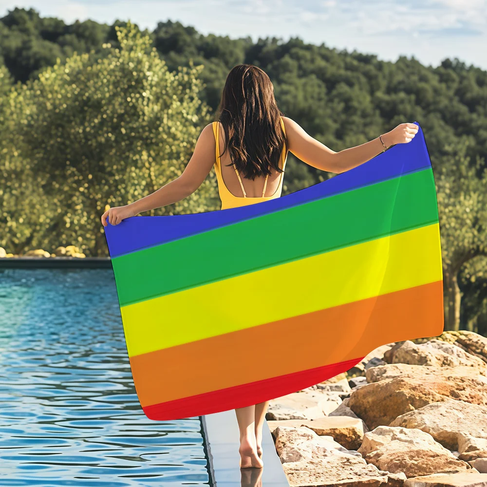 Travel Yoga Accessories - 게이 레즈비언 Lgbt 레인보우 타월 비치