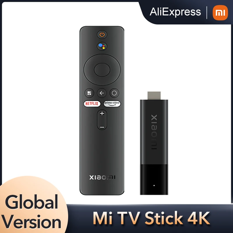 2024 New Global Version Xiaomi Mi TV Stick 4K Android TV Bluetooth 5.0 2GB RAM 8GB ROM Netflix Prime Video and Youtube WiFi box