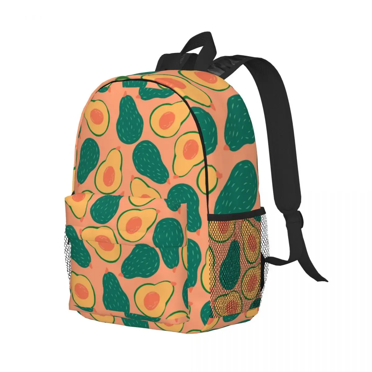 Mochila para ordenador portátil con patrón de aguacate y fruta verde para hombre y mujer, bolsa básica para estudiantes universitarios