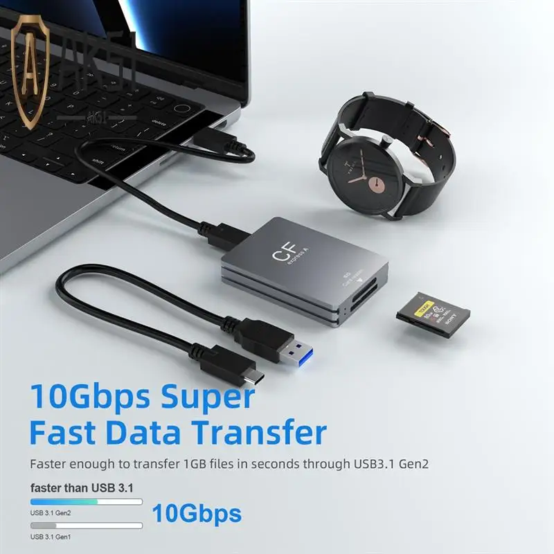 

AK51-2 In 1 Cfexpress Type A SD Card Reader USB 3.2 10Gbps Memory Card Reader Cfexpress Card Reader Adapter Dual-Slot For SLR