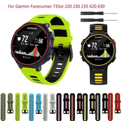 Bracelet de montre intelligent en silicone pour Garmin Forerunner, 735XT, 735, 220, 230, 235, 620/630, 004, S20, S5 Dock