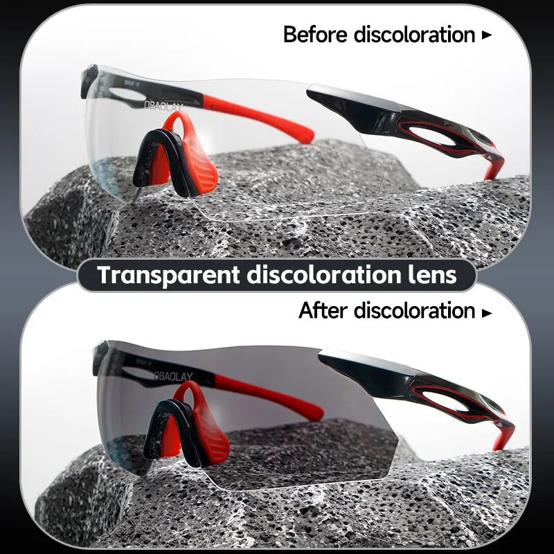 

Outdoor Photochromic Sports Glasses- Auto Tint Windproof Anti-Fog, Lightweight TR90 Frame for Cycling Hiking Running Accessories