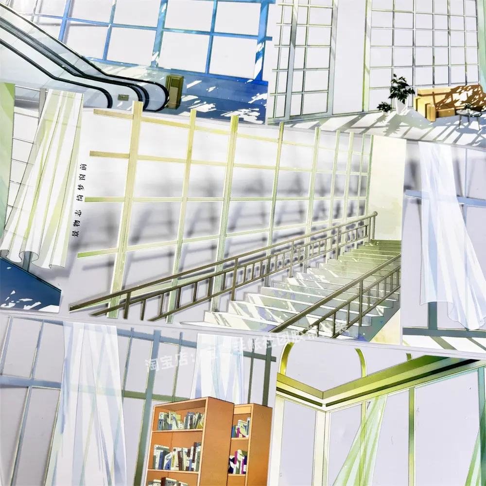 

washi pet tape Journal A418 Qimeng Window Scenery Chi Electric Stairs Indoor scrapbook Account Flow Hemp Sticker DIY