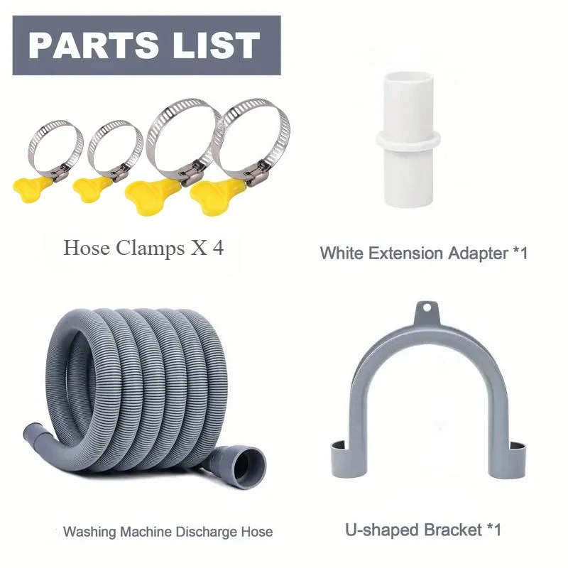 1.5/2/3 Meter Washing Machine Drain Hose Flexible Dishwasher Drain Hose Extension Kits Corrugated Washer Discharge Hose image 2