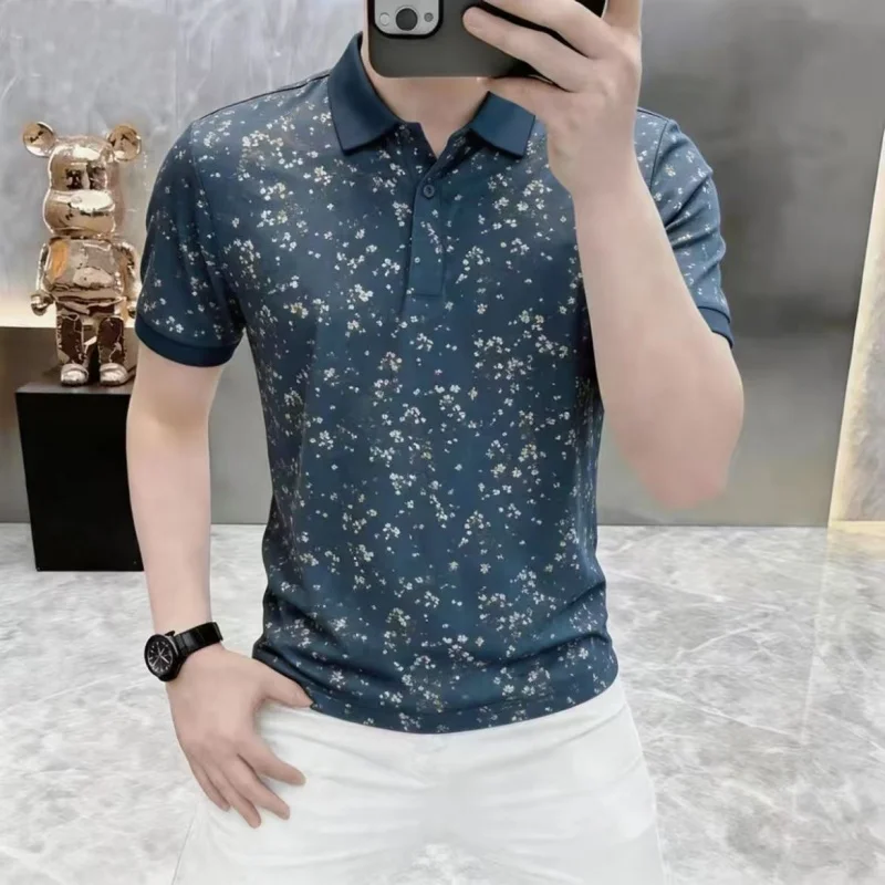 Summer New Style Men's Luxury Casual European Style Short-Sleeved T-Shirt Trendy Design