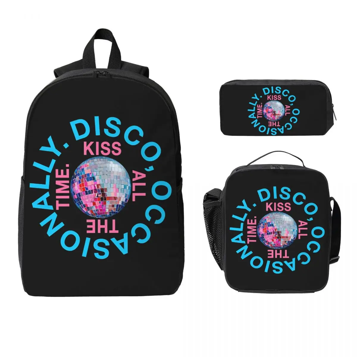 Harrys Styles Kiss All The Time Disco Occasionally Kids Backpack Lunch Box Pencil Boxes for Boys Backpacks Schoolbag Bookbag Set