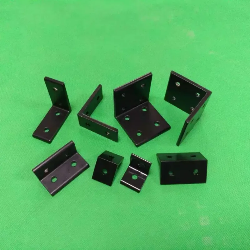 90 Degree Bracket Fastener Black Brackets Corner fitting angle aluminum L Connector for Connector Aluminium Profile CNC Router