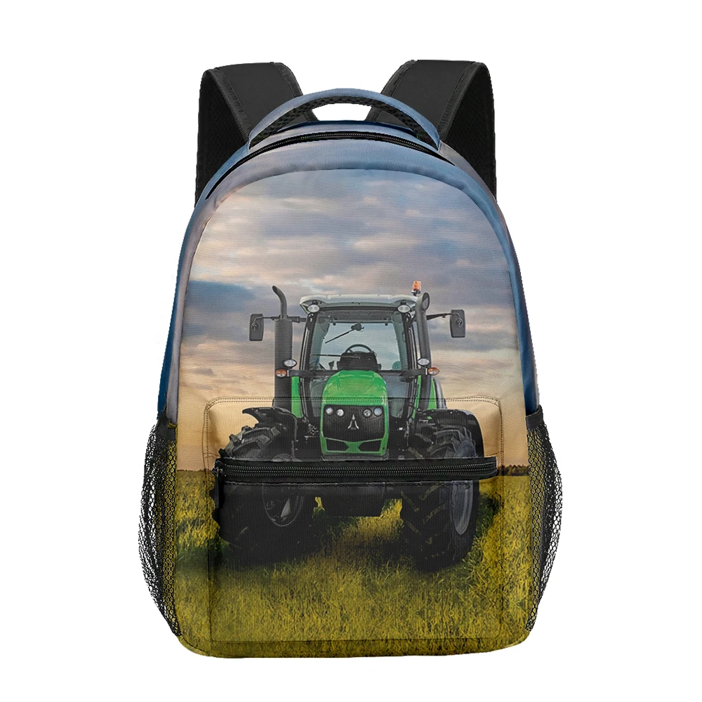Cartoon Peculiar Funny Tractor pattern student Bookbag Notebook Backpacks 3D Print Oxford Waterproof Boys/Girls Travel Backpacks