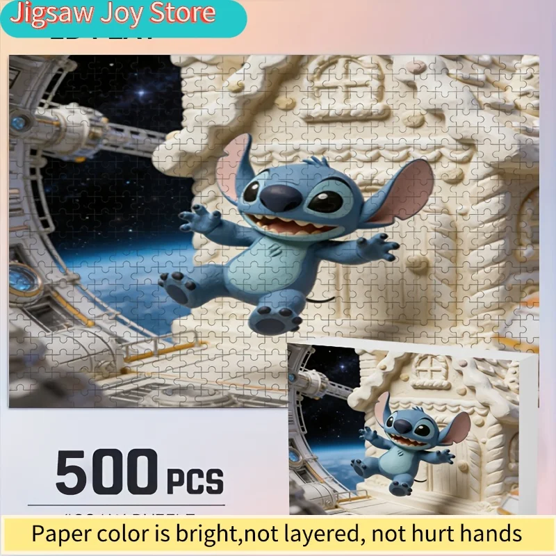 

2D Flat, Disney Stitch and Mickey Mouse Home Decor Print, 2D Flat Puzzle, Disney, Brain Teaser for Adults, Perfect Gift for Lo