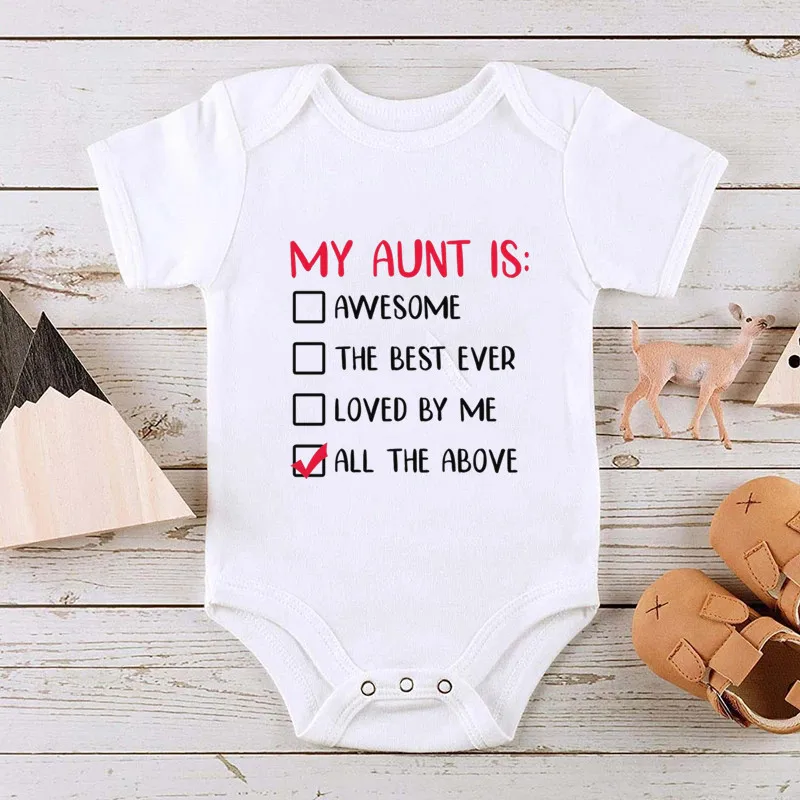 

My Aunt Loves Me and Awesome Summer Funny Infant Baby Bodysuit Toddler Hipster Jumpsuit Trendy Newborn Baby Bodysuit