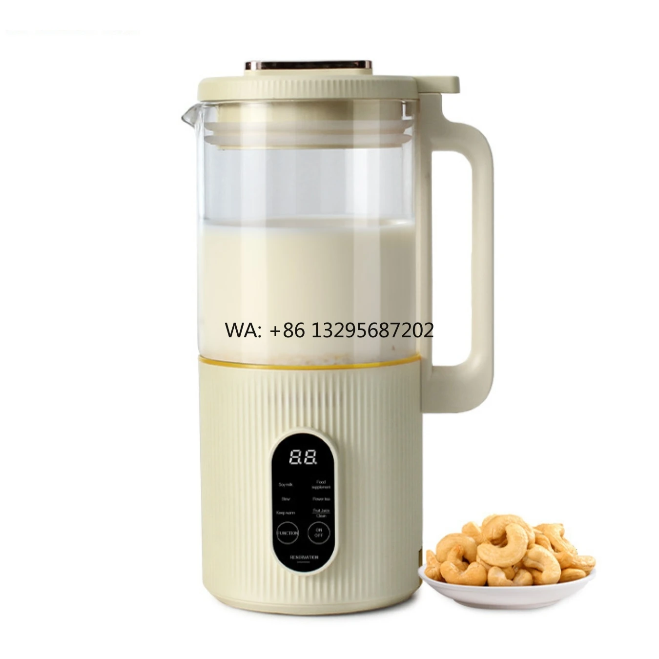 

Машина для приготовления орехового молока на 21 унцию для домашнего приготовления орехов, соевого миндаля, овсяного молока, фруктов и овощей, 8 в 1, автоматическая машина для приготовления соевого молока 6 в 1