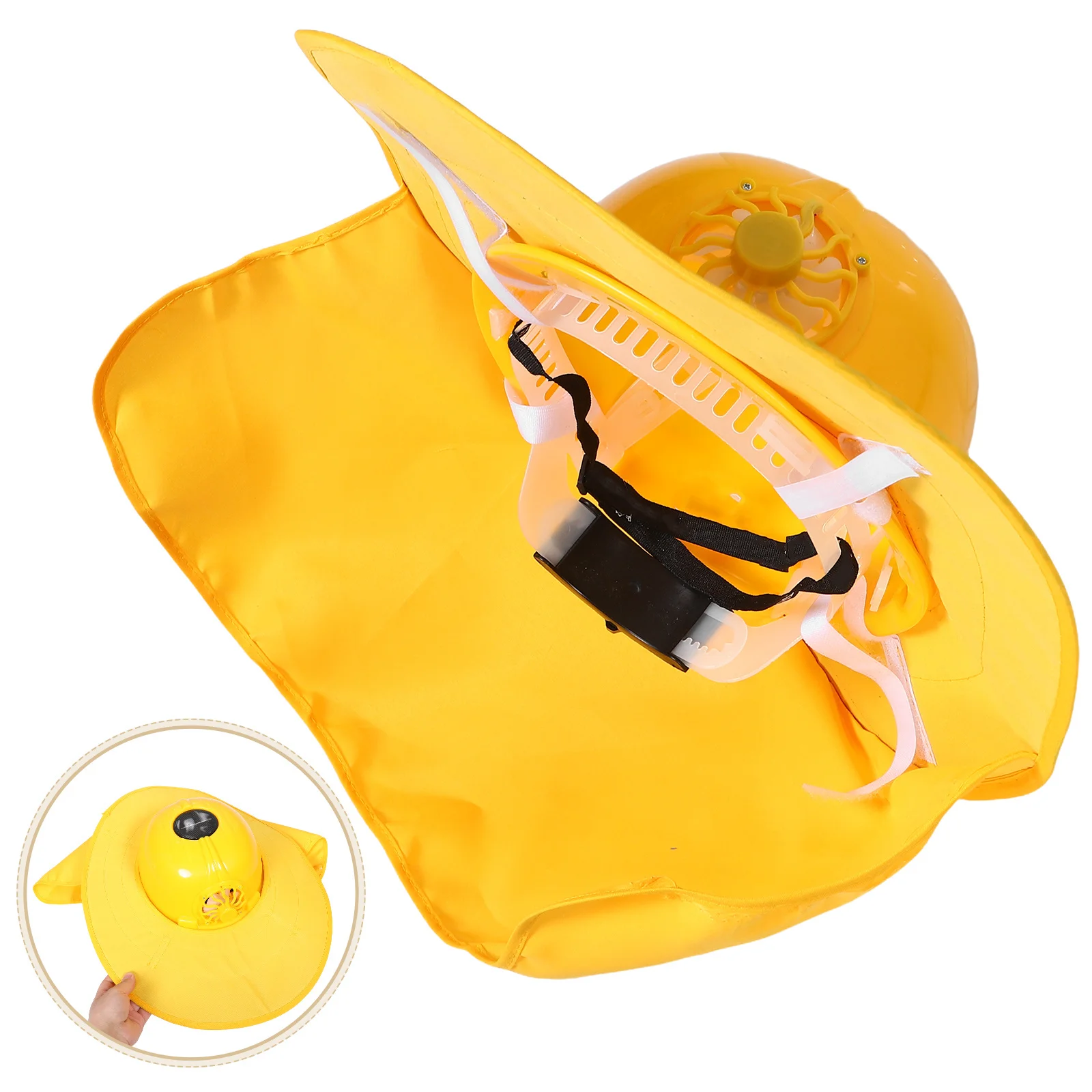 

1Set Solar Fan Safety Wide Brim Hard Hat Outdoor Construction Cooling Neck Sunshade Solar Powered Summer Hiking Gear