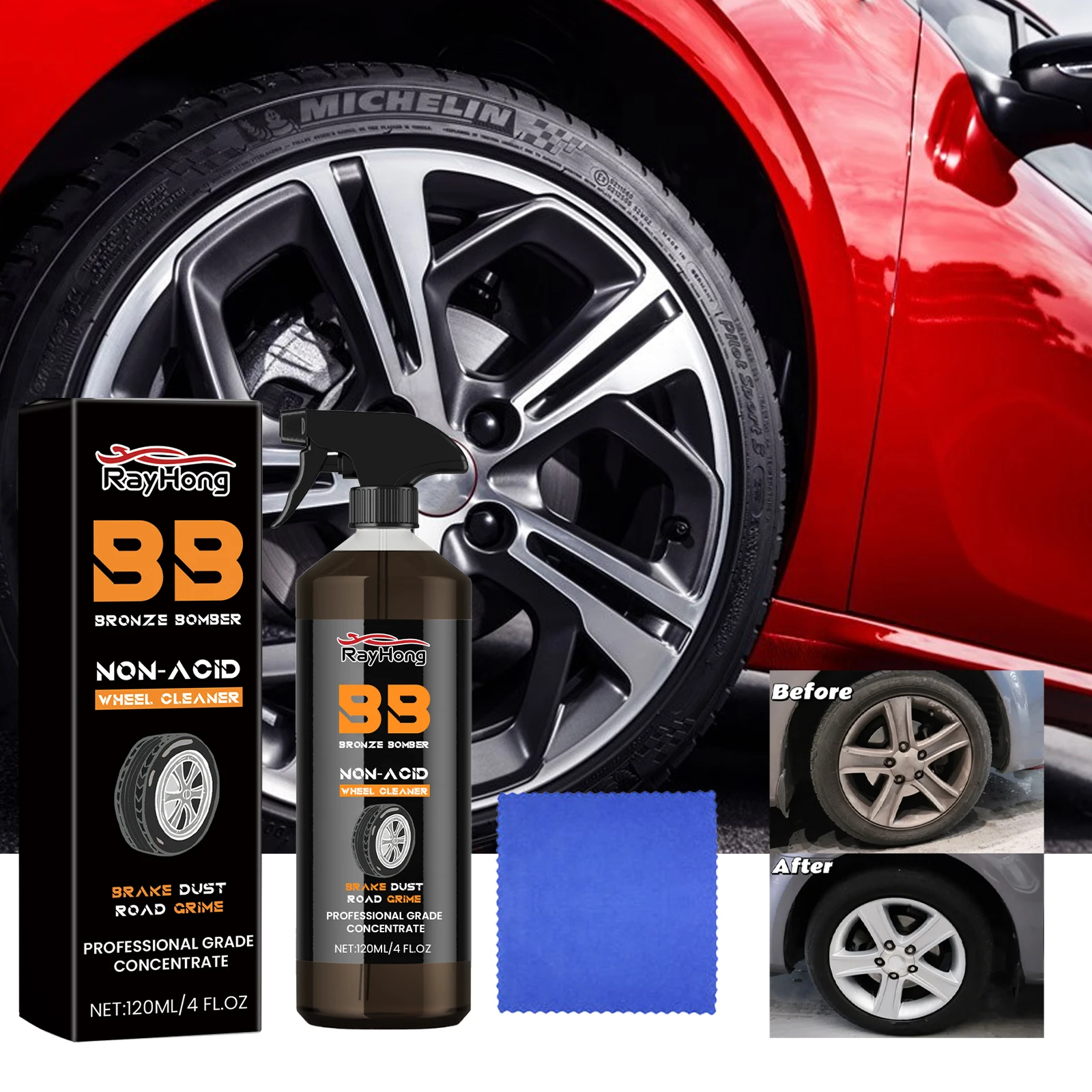 

Wheel and Tyre Cleaner Rust Removal Polishing and Stain Elimination Powerful Automotive Cleaner Suitable for All Vehicle Models
