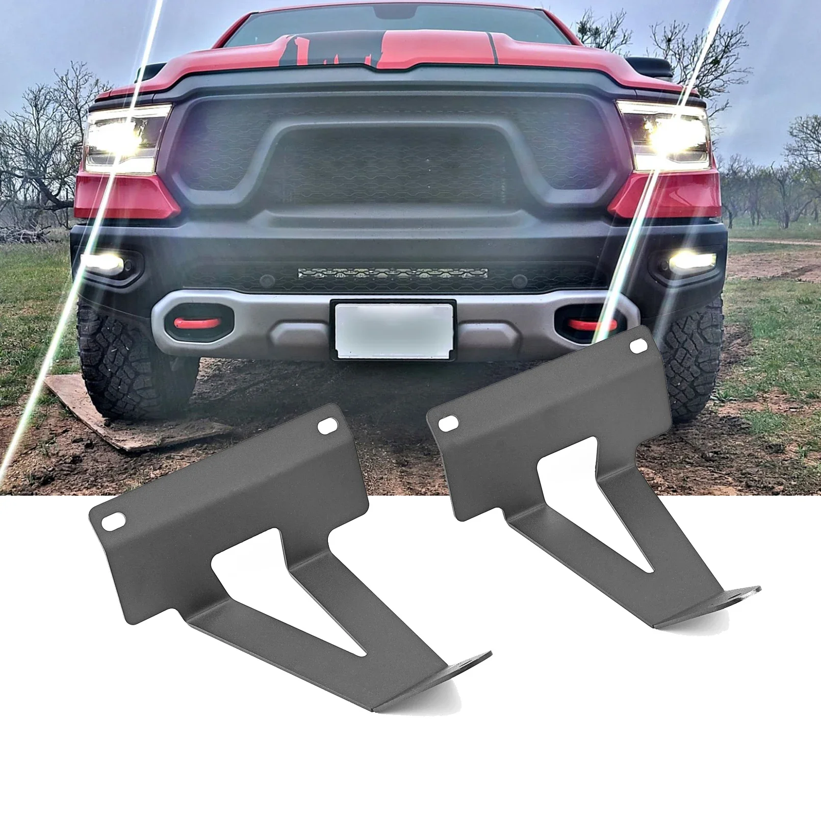 For Dodge RAM 1500 2019+ Front Hidden Bumper 22'' LED Light Bar Mount Brackets