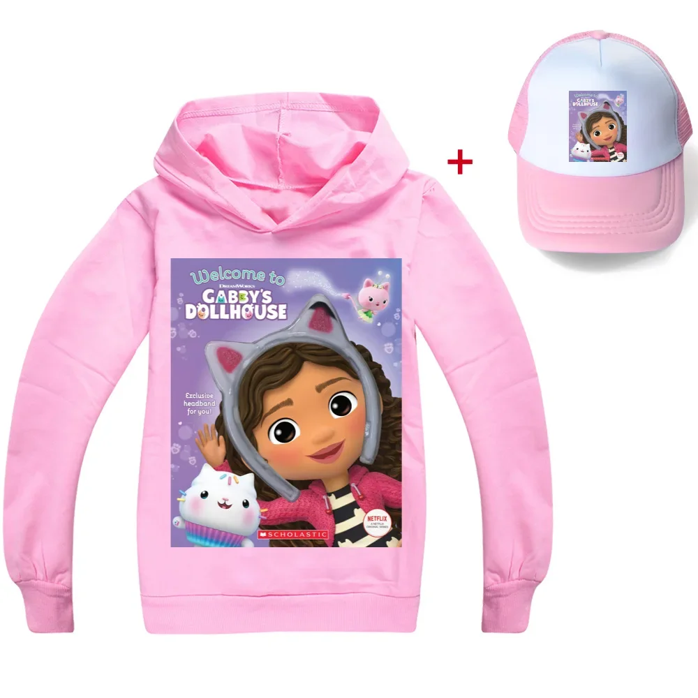 

Sudedera Gabby Dollhouse Clothes Kids Cartoon Gabi Chat Hoodies Boys Long Sleeve Coats Girls Pullovers Hoody Sweatshirt & Sunhat