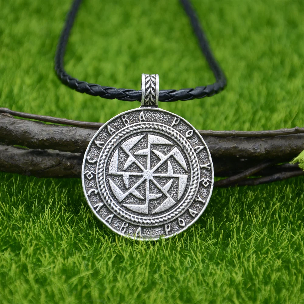 Nostalgia Double Slavic Kolovrat Pendant Jewelry Making Wicca Pagan Amulet Charms Mens Metal Pendants Necklaces
