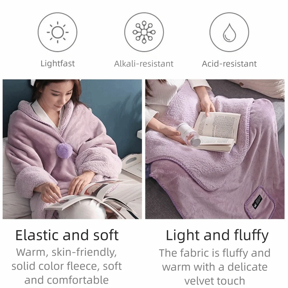 

Высококачественная утолщенная теплая шаль, носимое моющееся одеяло, многофункциональная портативная шаль для офиса/дома/кемпинга