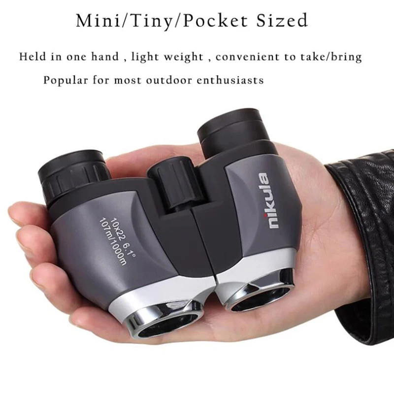 10X22 Mini Binoculars Telescope Compact Binoculars Night Vision Spyglass Long View Professional Travel Hunting Camping Equipment