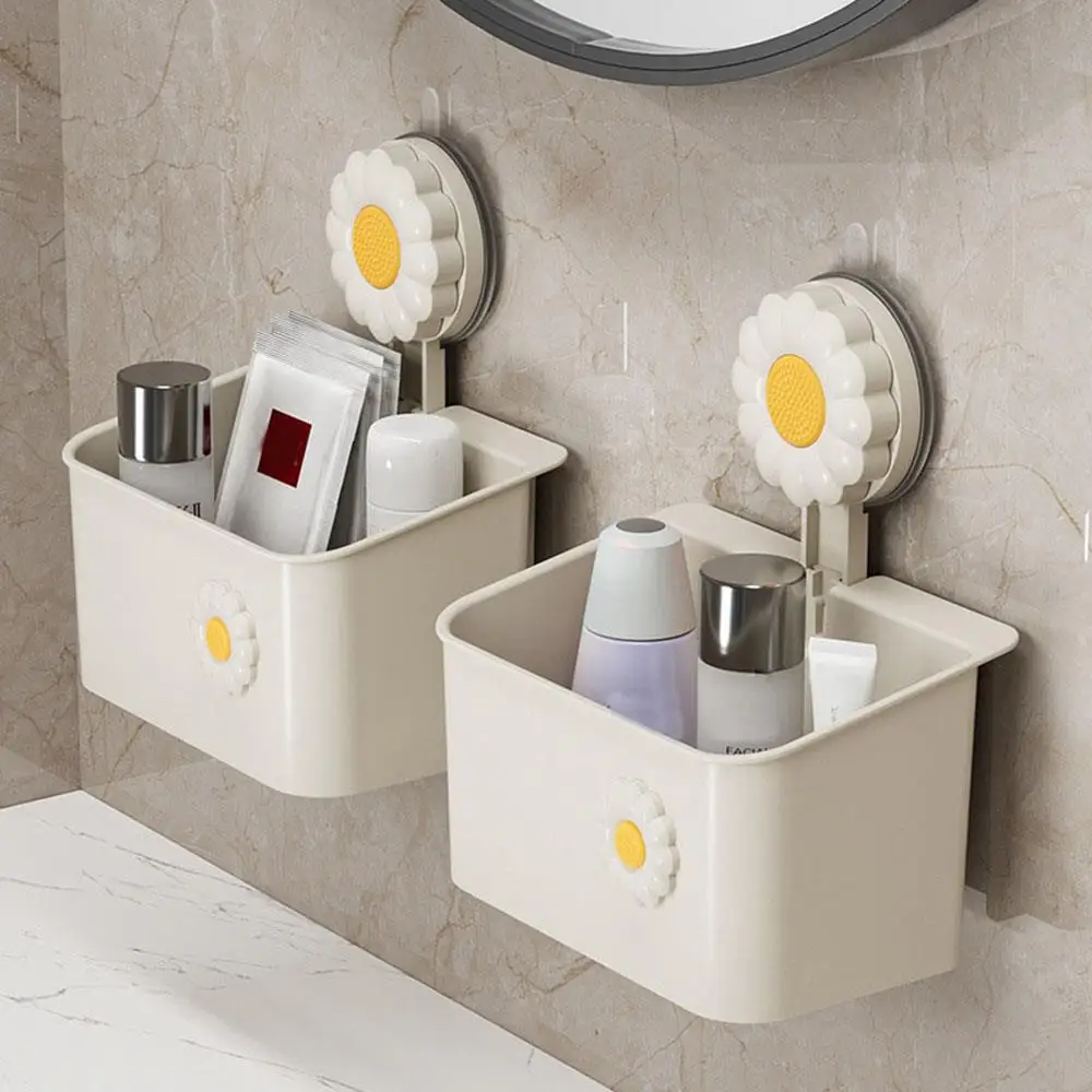 

Storage Rack Suction Storage Rack Bathroom Supplies Drain Wall Mounted Box Hole Free Wall Mounted Durable Flower Storage Box