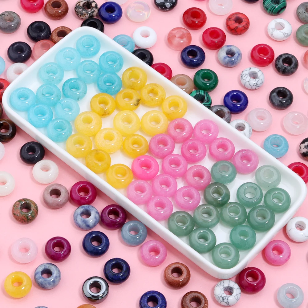 6 Stück Naturstein-Abacus-Perlen, natürlicher roter Achat, Tigerauge, Amethyste, Rosenquarz-Perlen für Schmuckherstellung, DIY, Halskette, Armband – Detail 4