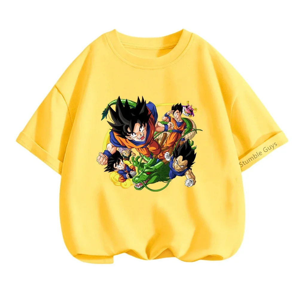 Dragon Ball Tshirt For Kids Tops Tee Anime Figures Son Goku Saiyan T-shirt Boys T-shirts Children Clothes Summer Short Sleeve