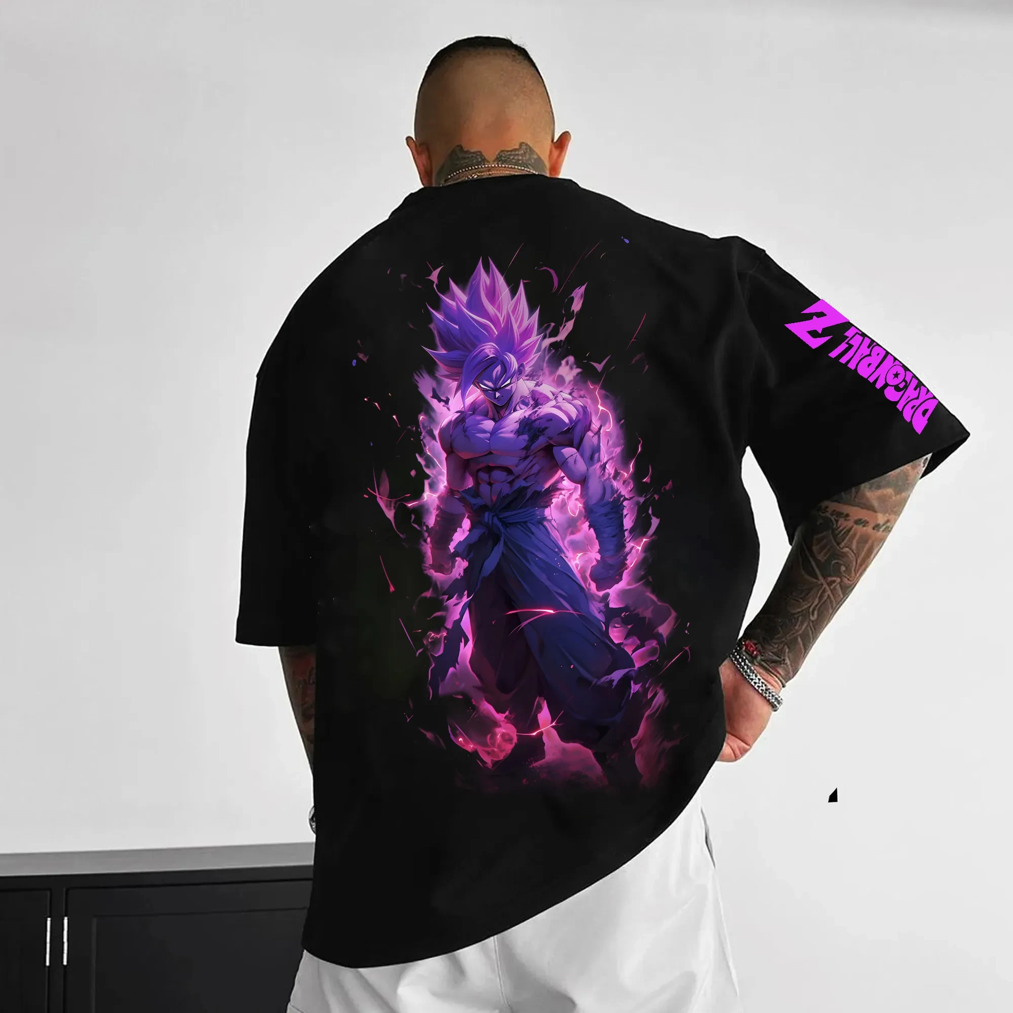 Dragon Ball Animation GOKU Vegeta Camiseta estampada tendência de verão moda solta masculina e feminina gola redonda algodão manga curta