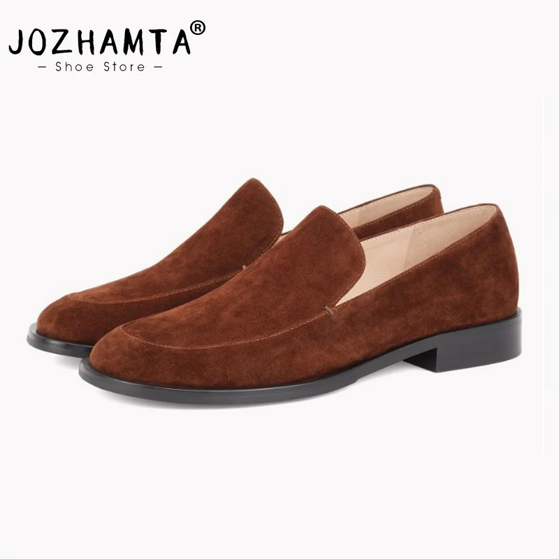 Women's Suede Leather Ballet Flats: Round Toe Comfort Dress Shoes