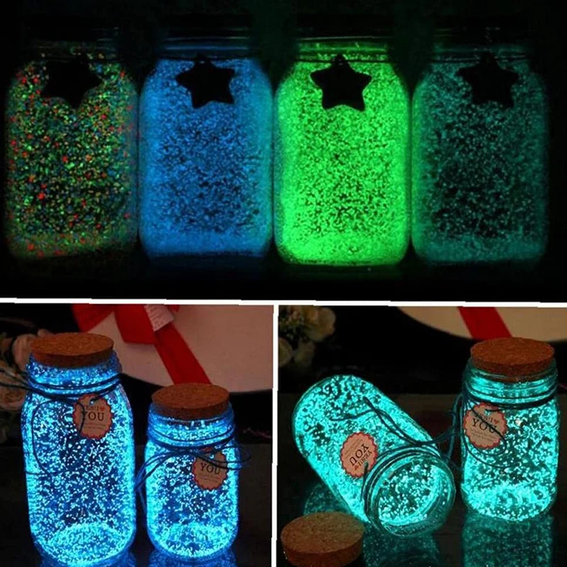 50g Fluorescent luminous Particles DIY Party Decoration Pigment Bright Gravel Noctilucent Sand Glowing In The Dark Sand Powder