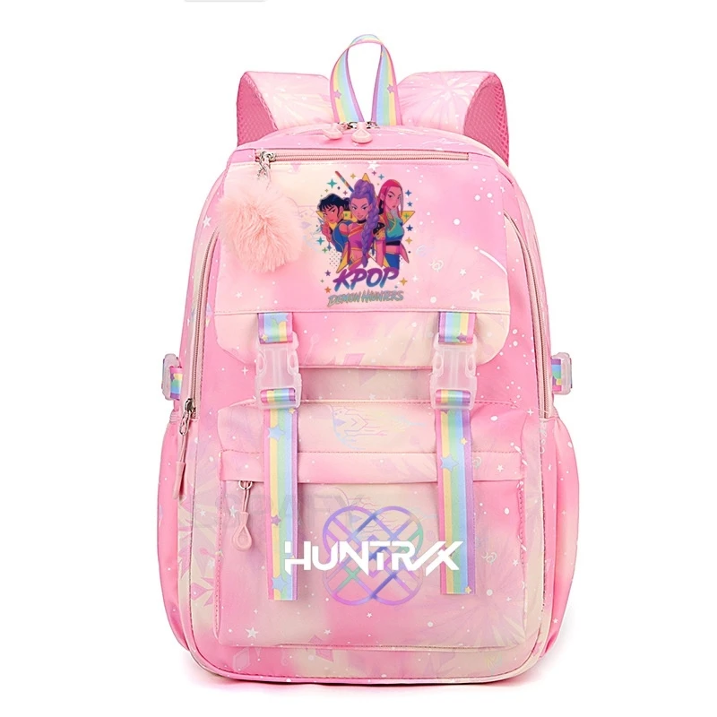 Hasbro KPop Demon Hunters Rucksäcke Gradient Ramp Rumi Mira Zoey HUNTR/X Saja Boys Leichte Schultaschen für Teenager mit Ball-Top YK2 3