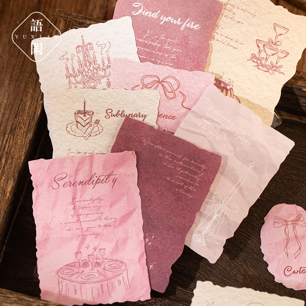 40pcs/lot Memo Pads Material Paper Old handwritten notes Junk Journal Scrapbooking Cards Retro Background Decoration Paper