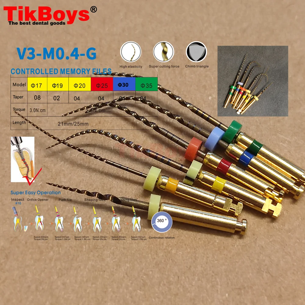 Dentistry Endo Root Canal Files 31mm 25mm 0440 0Taper Heat Activation Endodontic Files Use For Root Canal Cleaning Dentist Tool