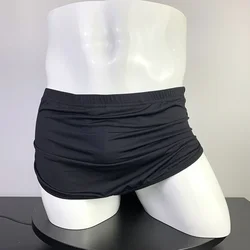 Pantalones cortos de seda de hielo para hombre, ropa interior holgada y cómoda para el hogar, pantalones cortos con flechas, calzoncillos, bañadores, calzoncillos suaves y sólidos para hombre