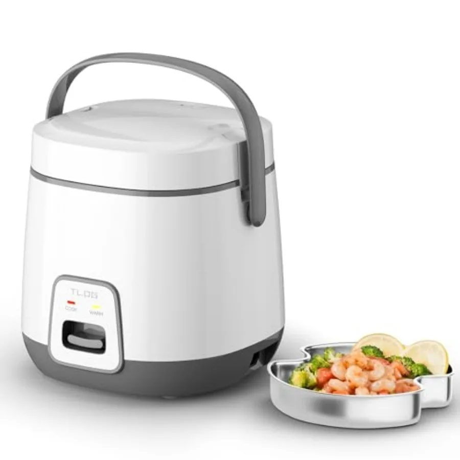 

Mini Rice Cooker 2-Cup Uncooked 4-Cup cooked Healthy Non-stick Coating 1.2L Small Rice Maker for 1-3 People Portable Travel Fas