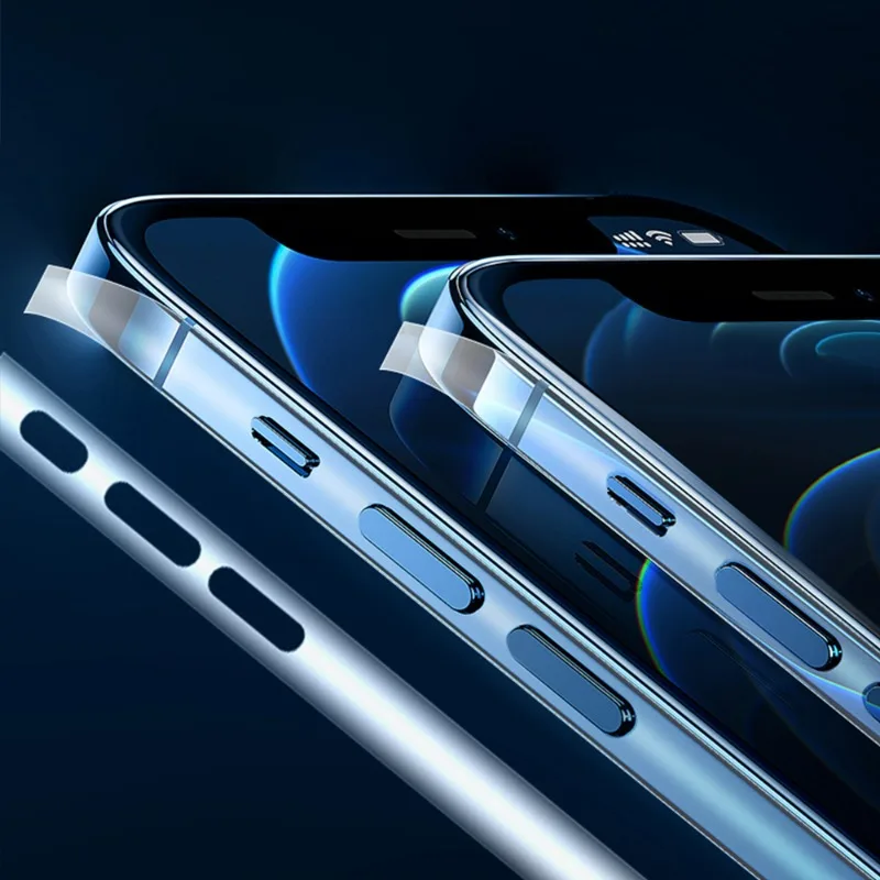3-1Sets Frame Hydrogel Film for IPhone 16 15 14 Side Protective Dust Net Anti-Scratch Border Sticker Clear Film for IPhone16 15