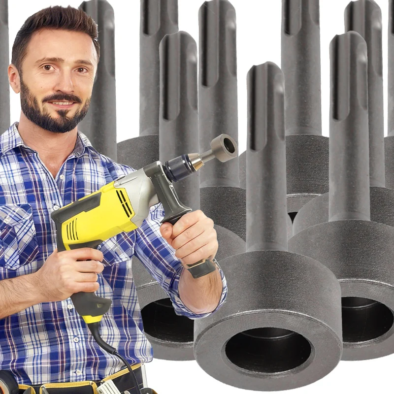 

M19 M21 Ground Rod Driver Hammer Rod Converter for Hammer Drill Grounding Rods Flat Concave Head Round Handle Alloy Steel Tools