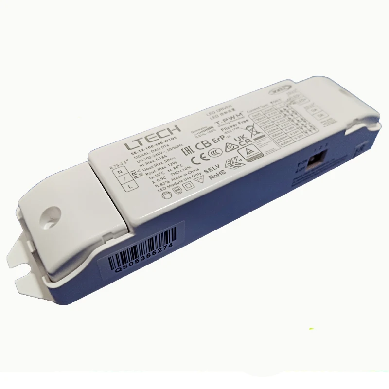 LTECH 10W 12W 100-700mA CC DALI DT6 LED Dimming Driver;100-240V Dali-2 Constant Current Power Transformer Work with Dali Dimmer