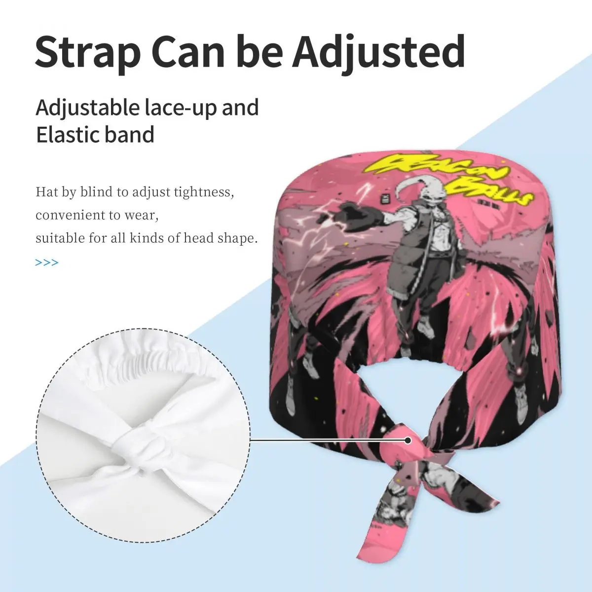 مخصص مضحك أنيمي ماجين Buues الموظفين الطبيين الدعك قبعة الرجال النساء طبيب التمريض الجراحية قبعة فرك قبعات