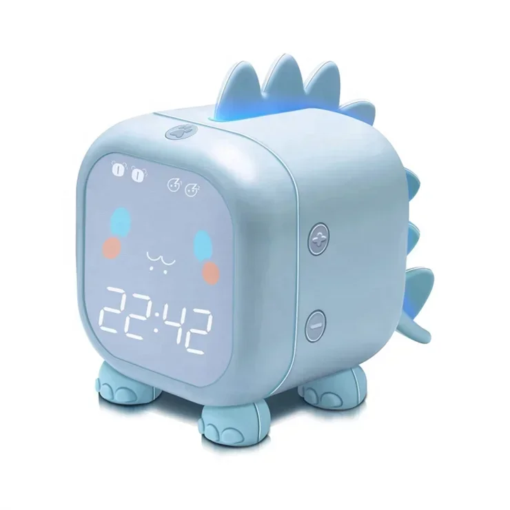 

Cute Funny Dinosaur Alarm Clocks Bedside Lamp Night Light Children's Sleep Trainer Wake Up Light digital clock for Kids