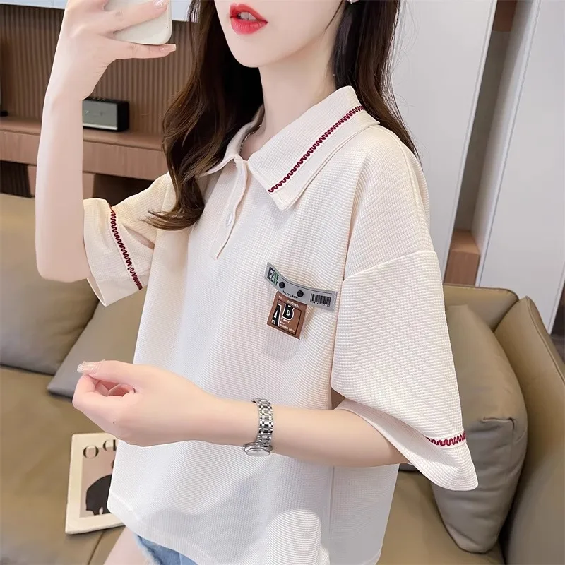 

plus Size Women's Shirt Short Sleeve T-Shirt Summer Fashion Korean Loose Style Small Size Short Length Top Clothes