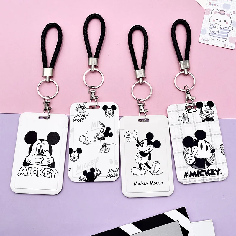 New Anime Mickey Mouse Card Sleeve Kawaii Minnie Mouse Card Holder Cartoon Student Card Access Control Card Protective Cover