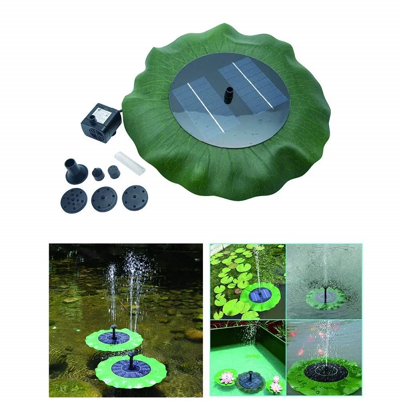 1set Brand New Marine Water Pump Solar Panel Lotus Leaf Floating Water Pump Garden Watering Power Fountain Pools Car Parts