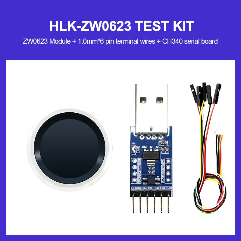 

Hi-Link Fingerprint Recognition Module ZW0623 Semiconductor Capacitive Fingerprint Collection Sensor Switch