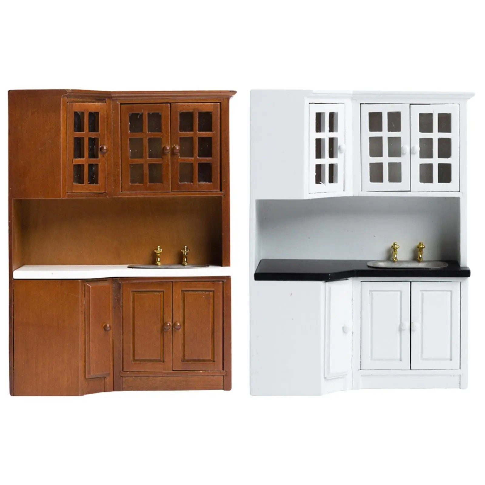 Realistisch poppenhuis wastafelkast badkamer wastafel kast aanrecht