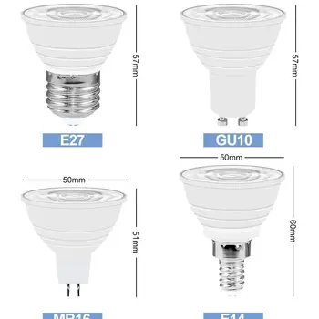 5W GU10 E27 MR16 E14 LED Light Bulbs 50W Halogen Equivalent Spot Light Soft Warm White 3000K Recessed Track Spot Lighting Bulb